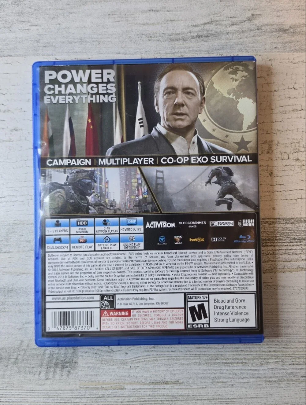 PS4 Call of Duty: Advanced Warfare (Sony PlayStation 4, 2014) Tested Very Good